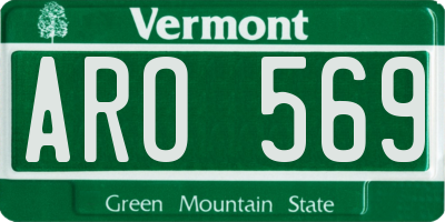 VT license plate ARO569
