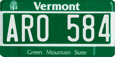 VT license plate ARO584