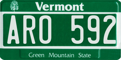 VT license plate ARO592