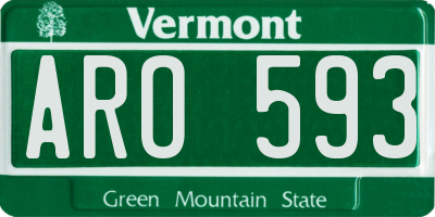 VT license plate ARO593