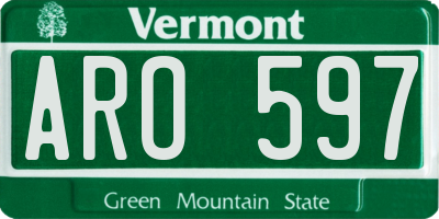 VT license plate ARO597