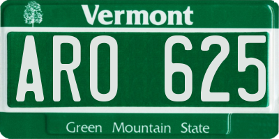 VT license plate ARO625
