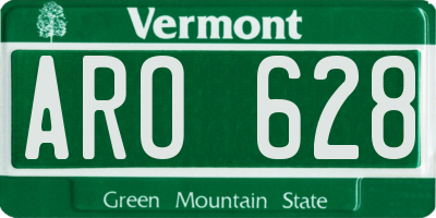 VT license plate ARO628