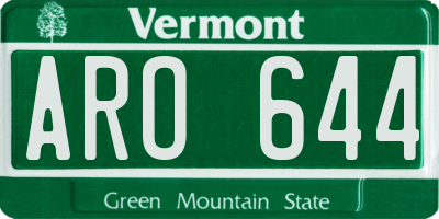 VT license plate ARO644