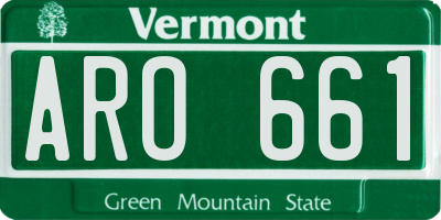 VT license plate ARO661