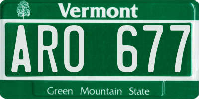 VT license plate ARO677