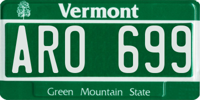 VT license plate ARO699