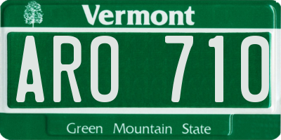 VT license plate ARO710