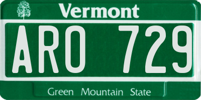 VT license plate ARO729