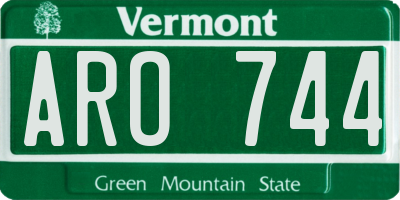 VT license plate ARO744