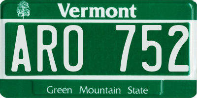 VT license plate ARO752