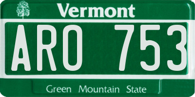 VT license plate ARO753