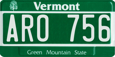 VT license plate ARO756