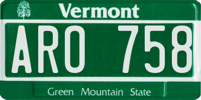 VT license plate ARO758