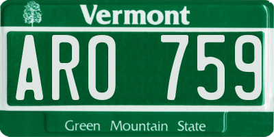 VT license plate ARO759