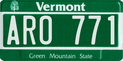 VT license plate ARO771