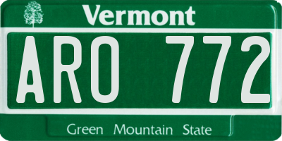 VT license plate ARO772