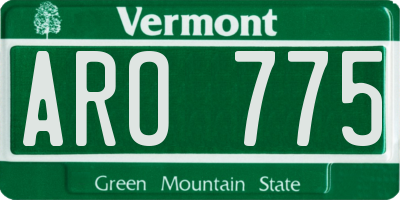 VT license plate ARO775