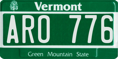 VT license plate ARO776