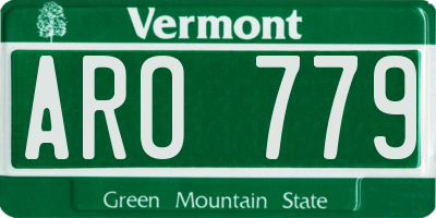 VT license plate ARO779