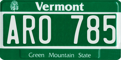 VT license plate ARO785
