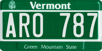 VT license plate ARO787