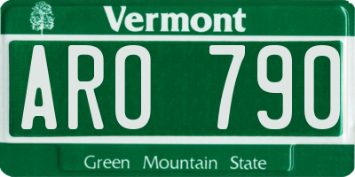 VT license plate ARO790