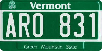 VT license plate ARO831