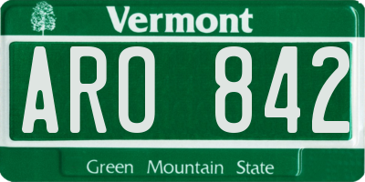 VT license plate ARO842