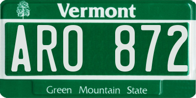 VT license plate ARO872