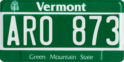VT license plate ARO873