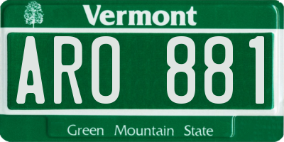 VT license plate ARO881