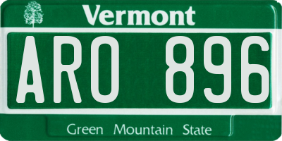 VT license plate ARO896