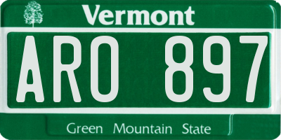 VT license plate ARO897