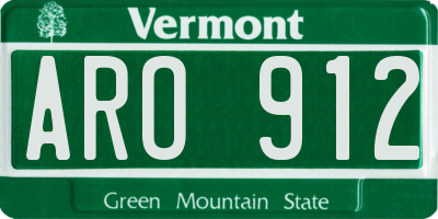 VT license plate ARO912