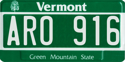 VT license plate ARO916