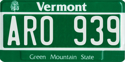 VT license plate ARO939