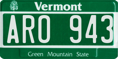 VT license plate ARO943