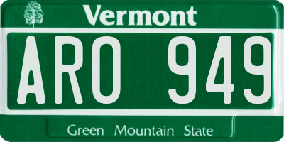 VT license plate ARO949