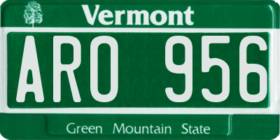VT license plate ARO956