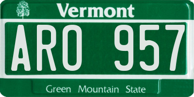VT license plate ARO957