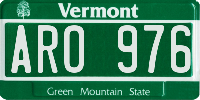 VT license plate ARO976