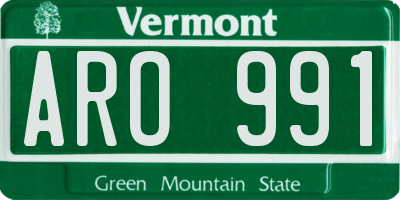 VT license plate ARO991