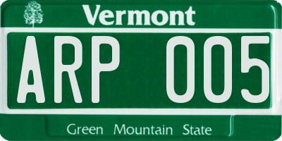 VT license plate ARP005