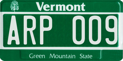 VT license plate ARP009