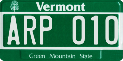 VT license plate ARP010