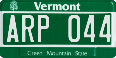 VT license plate ARP044