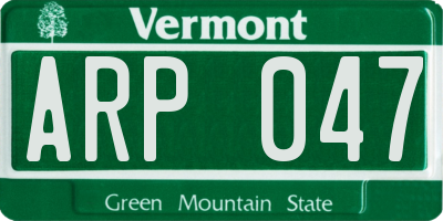 VT license plate ARP047