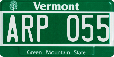 VT license plate ARP055