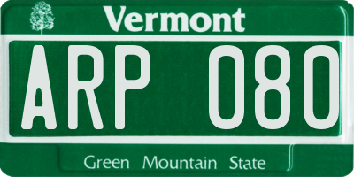 VT license plate ARP080
